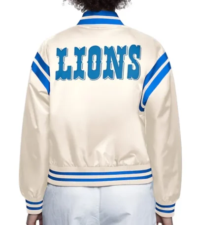 Detroit Lions Cream Full Count Satin Jacket