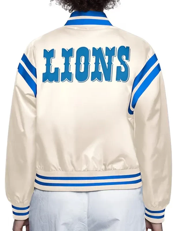 Detroit Lions Cream Full Count Satin Jacket