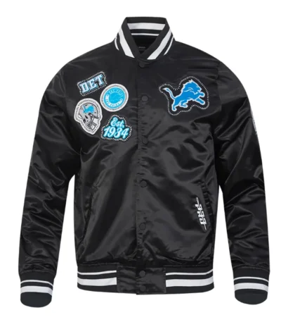 Detroit Lions Diy Pick Stitch Classic Rib Satin Jacket