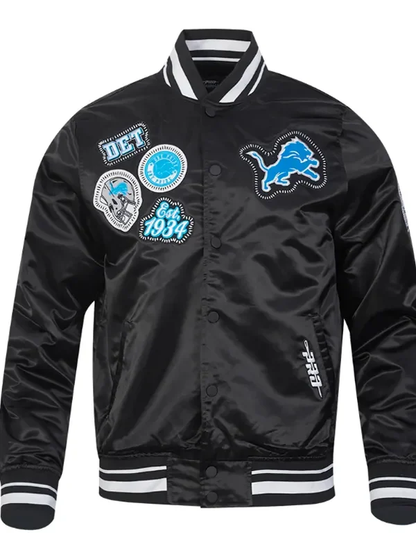 Detroit Lions Diy Pick Stitch Classic Rib Satin Jacket