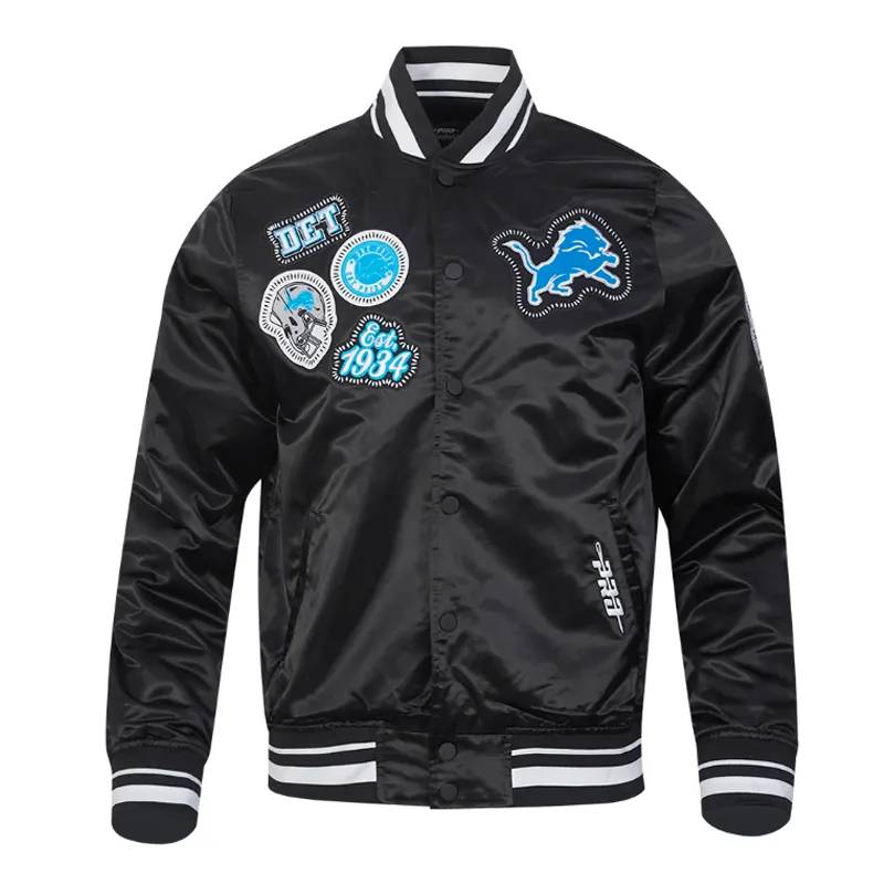 Detroit Lions Diy Pick Stitch Classic Rib Satin Jacket Detroit Lions Diy Pick Stitch Classic Rib Satin Jacket