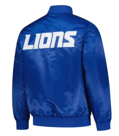Detroit Lions Exclusive Blue Varsity Satin Jacket