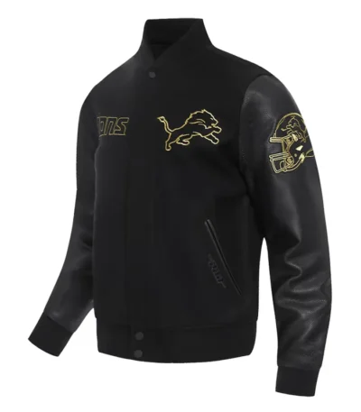Detroit Lions Full-Zip Black Varsity Jacket