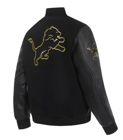 Detroit Lions Full-Zip Black Varsity Jacket