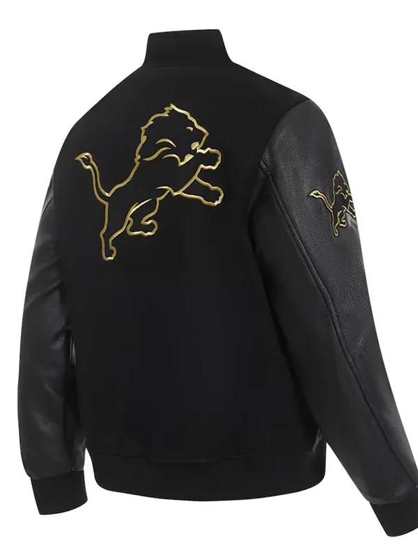 Detroit Lions Full-Zip Black Varsity Jacket