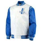 Detroit Lions Historic Logo Renegade White-Blue Satin Jacket