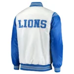 Detroit Lions Historic Logo Renegade White-Blue Satin Jacket