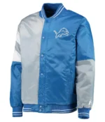 Detroit Lions Leader Varsity Satin Blue-Gray Full-Snap Jacket