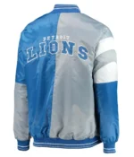 Detroit Lions Leader Varsity Satin Blue-Gray Full-Snap Jacket