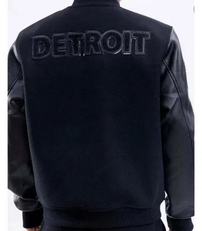 Detroit Lions Letterman Varsity Black Jacket