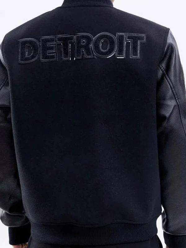Detroit Lions Letterman Varsity Black Jacket