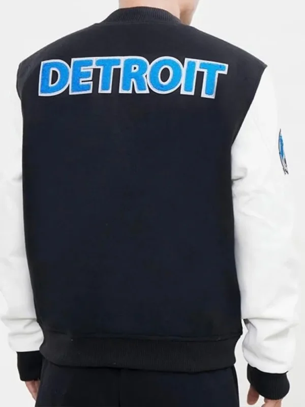 Detroit Lions Letterman Varsity Black and White Jacket