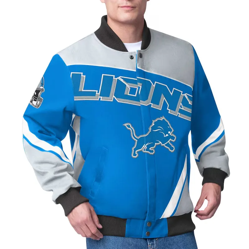Detroit Lions Maximum Racing Blue Jacket Detroit Lions Maximum Racing Blue Jacket