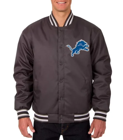 Detroit Lions Poly Twill Gray Jacket