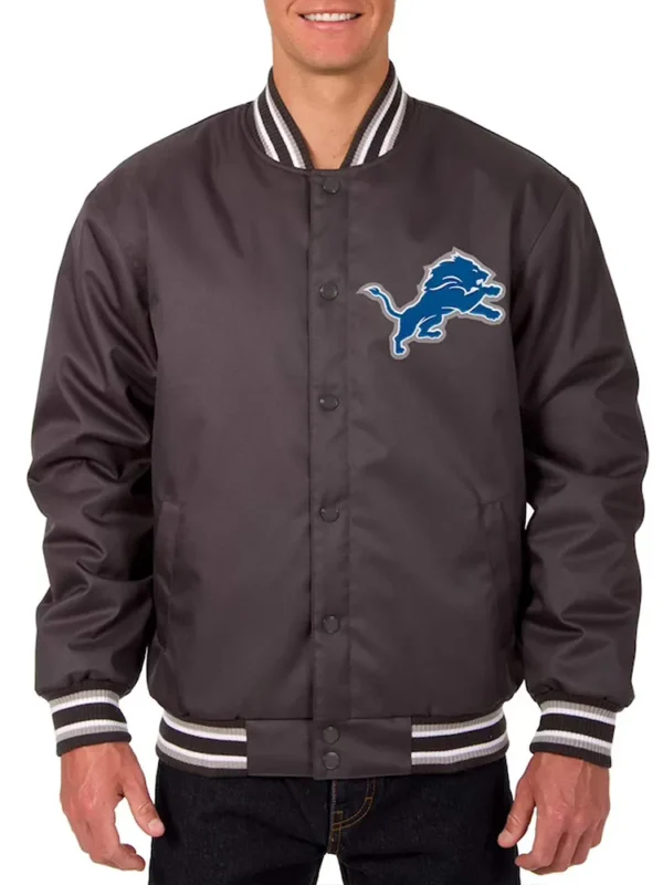 Detroit Lions Poly Twill Gray Jacket