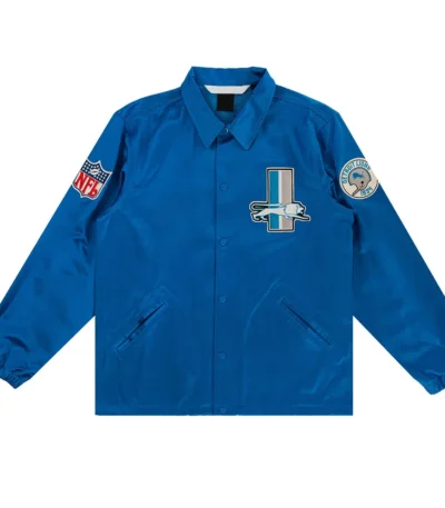 Detroit Lions Royal Satin Windbreaker