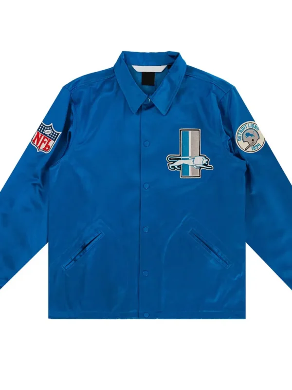 Detroit Lions Royal Satin Windbreaker