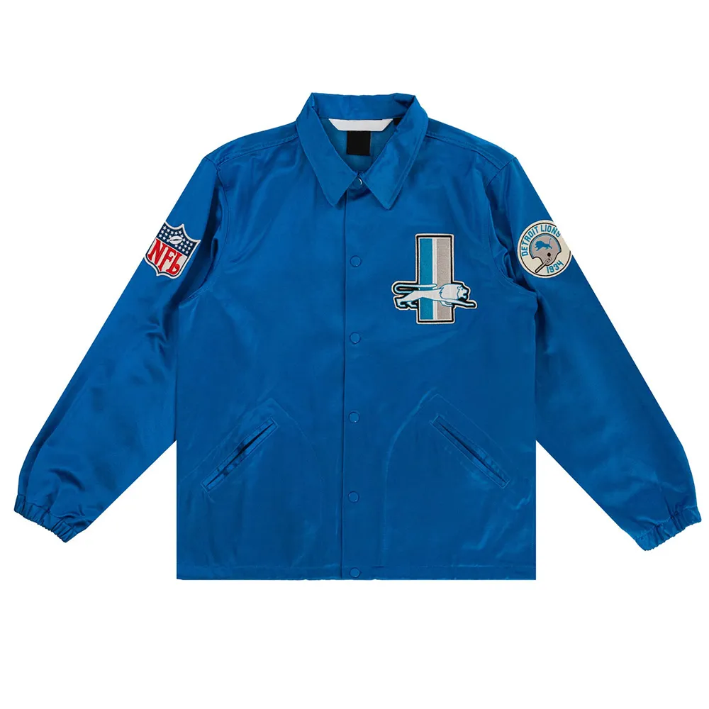 Detroit Lions Royal Satin Windbreaker Detroit Lions Royal Satin Windbreaker
