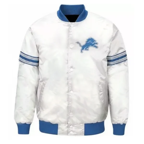 Detroit Lions Striped Satin Jacket