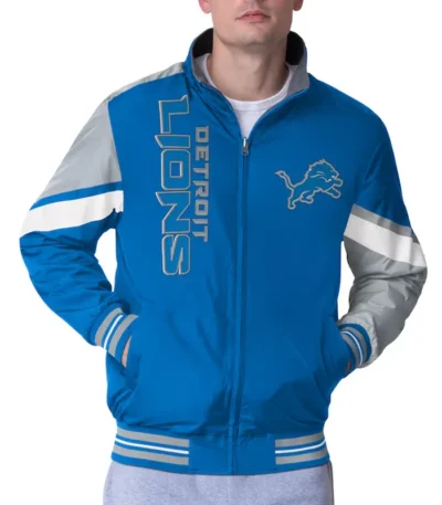 Detroit Lions Strong Arm Blue Full-Zip Jacket