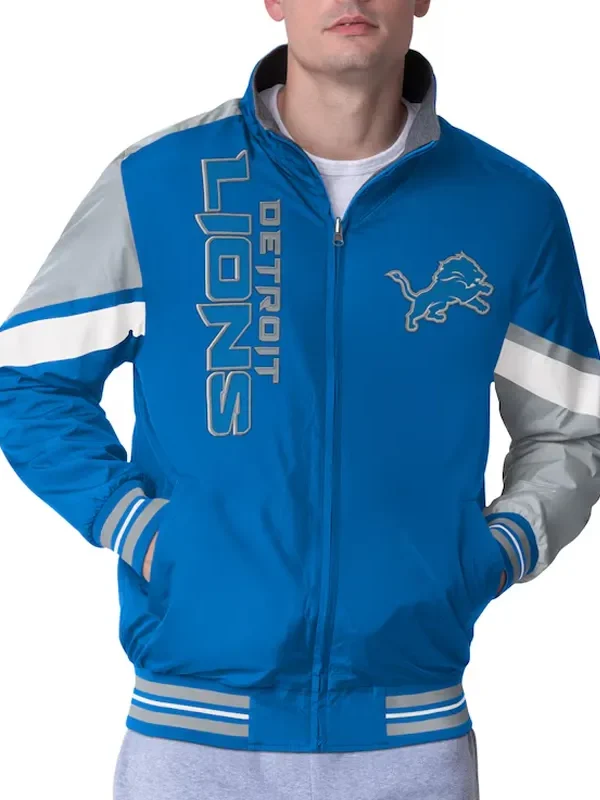Detroit Lions Strong Arm Blue Full-Zip Jacket