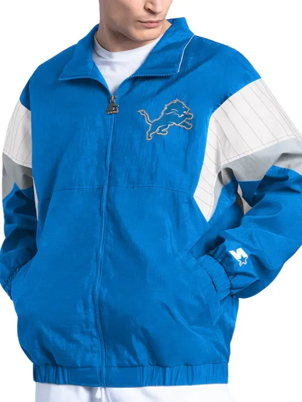 Detroit Lions Yard Line Blue Full-Zip Jacket