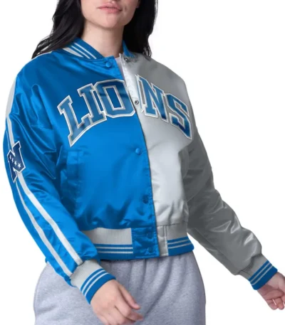 Detroit Lions Zone Blitz Blue-Silver Jacket