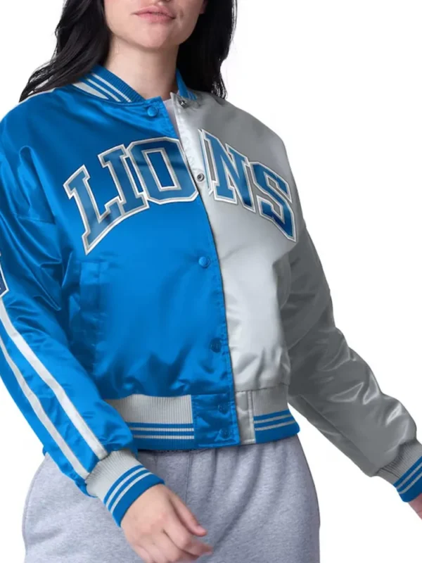 Detroit Lions Zone Blitz Blue-Silver Jacket