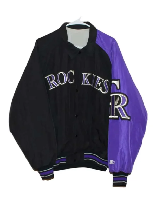 Diamond Series Colorado Rockies Bomber Satin Jacket