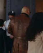 Dwayne Johnson Red Notice Brown Leather Coat