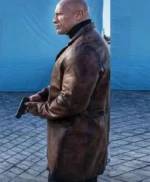 Dwayne Johnson Red Notice Brown Leather Coat