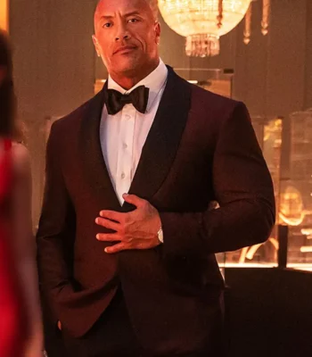Dwayne Johnson Red Notice Maroon Tuxedo Blazer