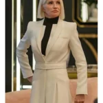 Ellen Barkin Man from Toronto Handler Long White Coat