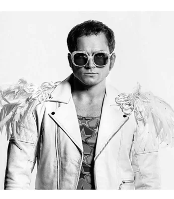 Elton John Rocketman Taron Egerton Quilted Motorcycle Jacket
