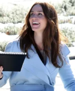 Emily Blunt The Girl on the Train Baby Blue Coat
