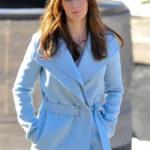 Emily Blunt The Girl on the Train Baby Blue Coat