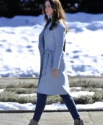 Emily Blunt The Girl on the Train Baby Blue Coat