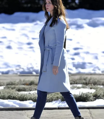 Emily Blunt The Girl on the Train Baby Blue Coat