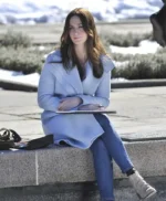 Emily Blunt The Girl on the Train Baby Blue Coat