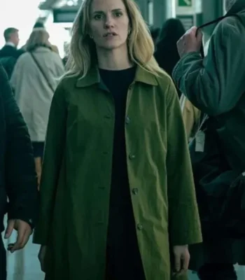 Emma Flyte Slow Horses Season 04 Green Cotton Coat