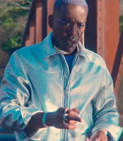 Eric Effiong Sex Education S04 Silver Leather Jacket