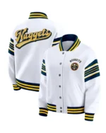 Erin Andrews Denver Nuggets White Fleece Jacket