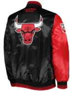 Fast Break Chicago Bulls Red/black Satin Jacket
