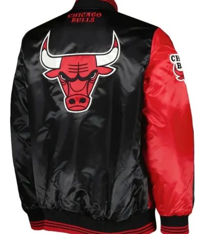 Fast Break Chicago Bulls Red/black Satin Jacket