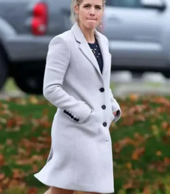 Felicity Smoak The Flash S01 Gray Trench Coat