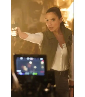 Gal Gadot Red Notice Bishop Cotton Green Vest