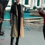Gal Gadot Red Notice Black and Brown Long Coat