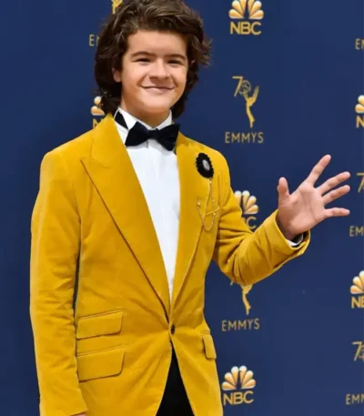 Gaten Matarazzo Event Stranger Things Yellow Velvet Blazer