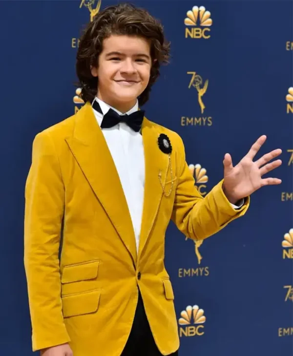 Gaten Matarazzo Event Stranger Things Yellow Velvet Blazer