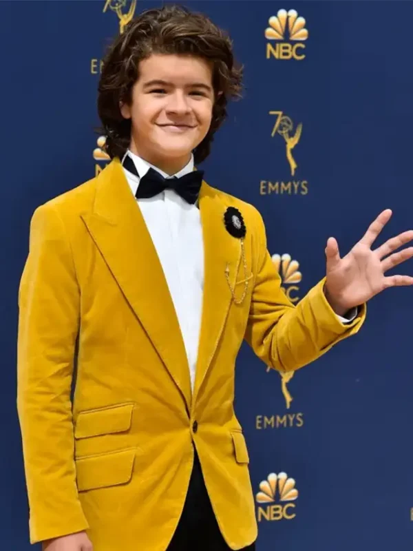Gaten Matarazzo Event Stranger Things Yellow Velvet Blazer